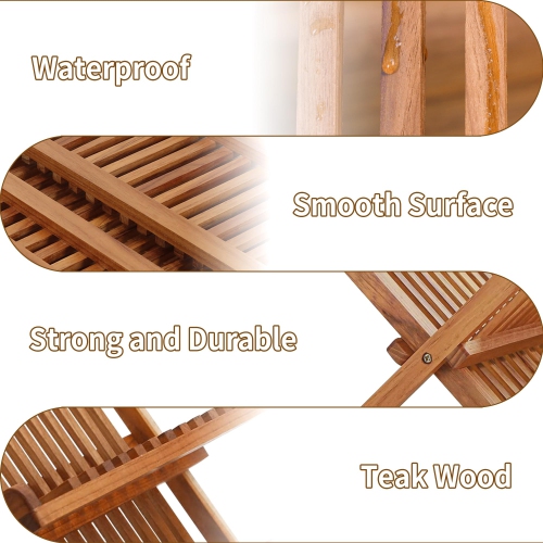 Utoplike Teak Wood Dish Drying Rack, Collapsible 2-Tier Drainer Rack, Plate Rack Holder for Kitchen Countertop, Foldable
