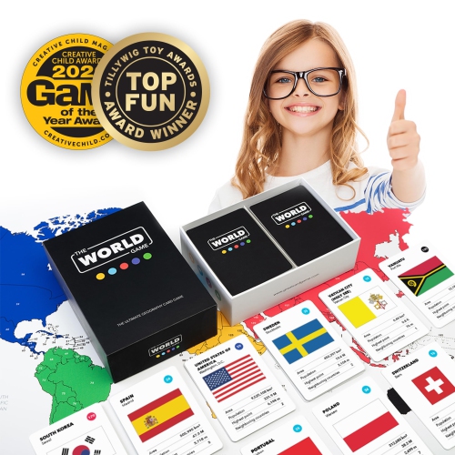 The World Game - Geography Card Game - Educational Board Game for Kids, Family & Adults - Cool Learning Gift Idea for Te