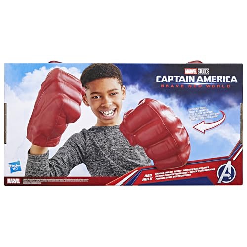 Marvel Avengers Captain America: Brave New World Red Hulk Gamma Smash Fists, Soft Foam Role Play Toy, Super Hero Toys fo