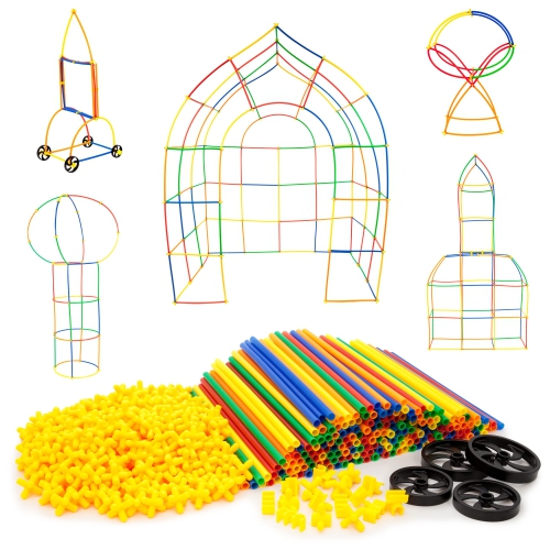 PICASSOTILES  600PC Construction Toy Straw Building Set Children Stem Learning Interlocking Building Toys Creative Straw We received these and they are great! The kids absolutely love them