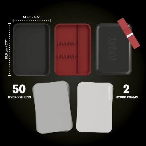 The Army Painter Wet Palette for Acrylic Painting & Hydro Pack Paper Palette - Premium Wet Palette for Miniatures with 5