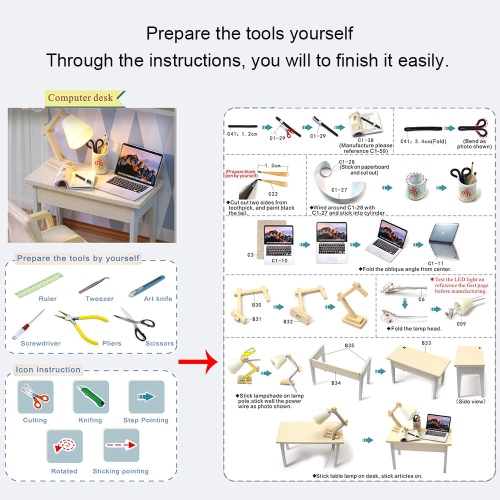 Spilay DIY Dollhouse Miniature with Wooden Furniture,DIY Dollhouse Kit with Dust Cover & Music Box,1:24 Scale Creative R