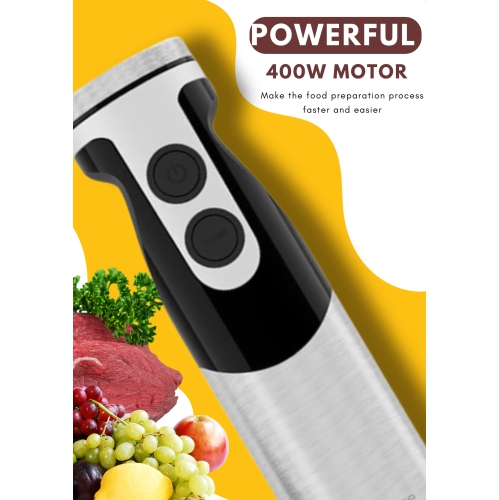 MegaWise Hand Blender Black 5-in-1 immersion Blender12 Speeds and Turbo Mode, Titanium Steel Blades, Handle, with Whisk,