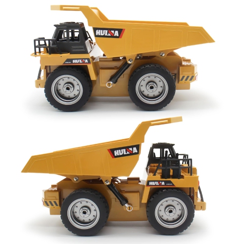 fisca RC Truck 6 Ch 2.4G Alloy Remote Control Dump Truck 4 Wheel Driver Mine Construction Vehicle Toy Machine Model with