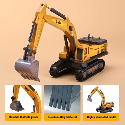 cute stone Construction Vehicles Truck Toy Playset, Kids Engineering Truck set, Crane, Excavator, Cement, Fuel Truck, Wh