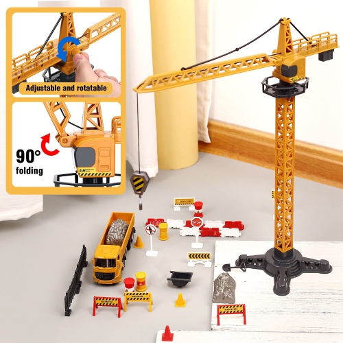 cute stone Construction Vehicles Truck Toy Playset, Kids Engineering Truck set, Crane, Excavator, Cement, Fuel Truck, Wh