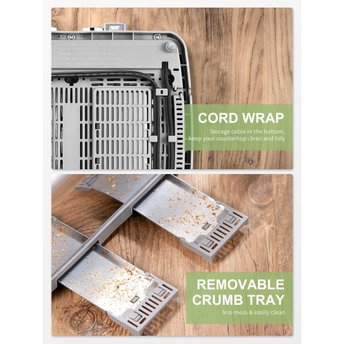 Toaster 4 Slice, Extra Wide Slots, Stainless Steel with High Lift Lever, Bagel and Muffin Function, Removal Crumb Tray,