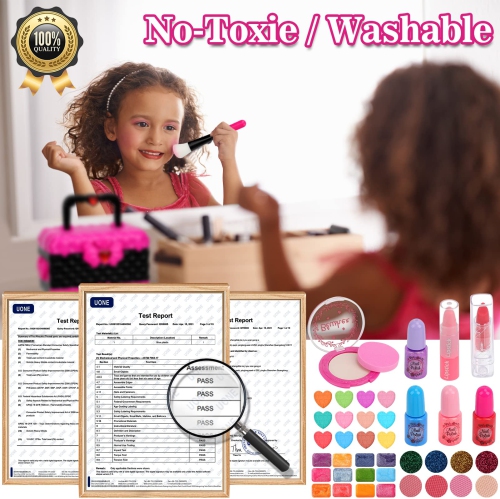 Kids Makeup Kit Girl Toys, 54PCS Teensymic Makeup Toys for Girls Washable Makeup Princess Make Up Girl Toys Age 4 5 6 7