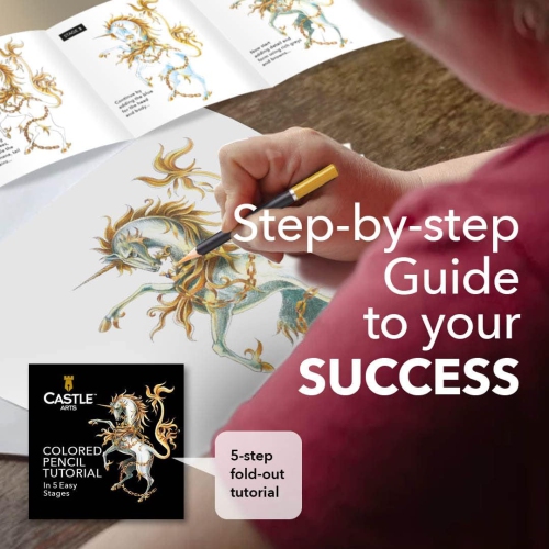 Fournitures Castle Art 72 Ensemble de crayons de couleur | Pointes de couleur à noyau souple de qualité pour les artistes adultes, les professionnels