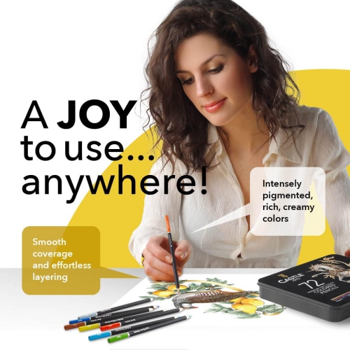 Fournitures Castle Art 72 Ensemble de crayons de couleur | Pointes de couleur à noyau souple de qualité pour les artistes adultes, les professionnels