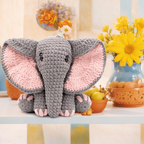 CODGP Crochet Kit for Beginners,13in Crochet Animal Kit Elephant,Crochet Starter Kit Gift for Adults Kids with Yarn Sets