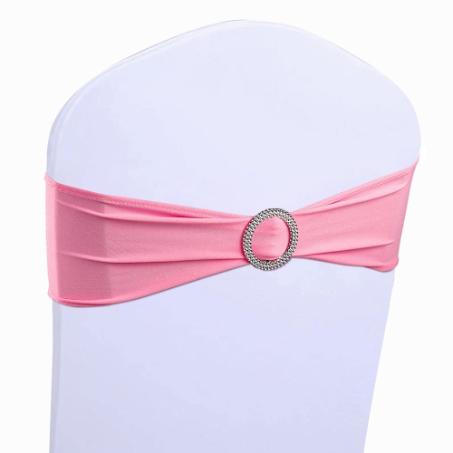 HAKZEON 200 PCS 2.5 Inches Round Silver Tone Acrylic Rhinestone Ribbon Buckle, Elegant Chair Sash Buckles, Chair Sash Ri