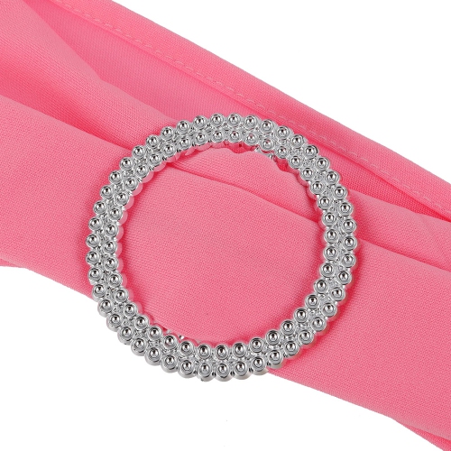 HAKZEON 200 PCS 2.5 Inches Round Silver Tone Acrylic Rhinestone Ribbon Buckle, Elegant Chair Sash Buckles, Chair Sash Ri