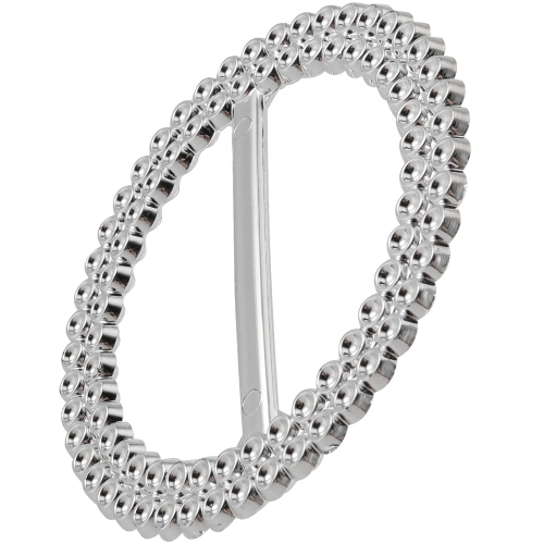 HAKZEON 200 PCS 2.5 Inches Round Silver Tone Acrylic Rhinestone Ribbon Buckle, Elegant Chair Sash Buckles, Chair Sash Ri