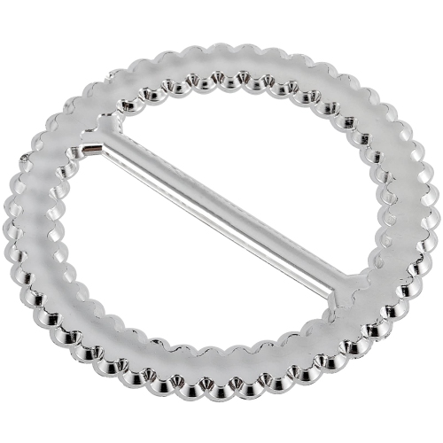 HAKZEON 200 PCS 2.5 Inches Round Silver Tone Acrylic Rhinestone Ribbon Buckle, Elegant Chair Sash Buckles, Chair Sash Ri