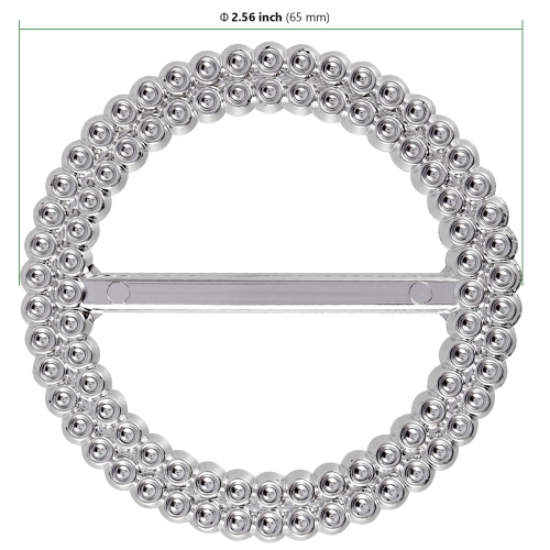 HAKZEON 200 PCS 2.5 Inches Round Silver Tone Acrylic Rhinestone Ribbon Buckle, Elegant Chair Sash Buckles, Chair Sash Ri