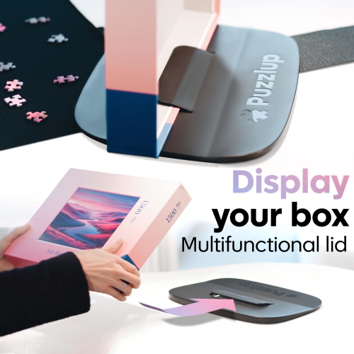 Puzzlup Stackable Puzzle Trays with Box Display Design - Set of 6 Unique Puzzle Sorting Trays - Up to 1500 Pieces - Prem