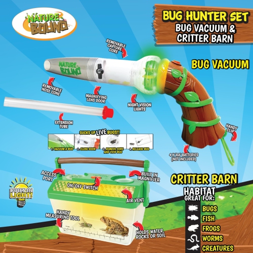 Nature Bound Bug Catcher Vacuum with Light Up Critter Habitat Case for Backyard Exploration - Complete Kit for Kids Incl