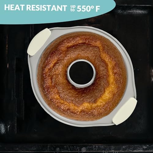 Boxiki Kitchen Premium Non-Stick Fluted Cake Pan - Ceramic Bakeware for Perfect Pound Cakes, Chocoflan & More - Durable