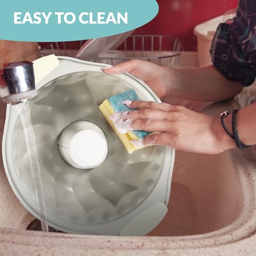 Boxiki Kitchen Premium Non-Stick Fluted Cake Pan - Ceramic Bakeware for Perfect Pound Cakes, Chocoflan & More - Durable