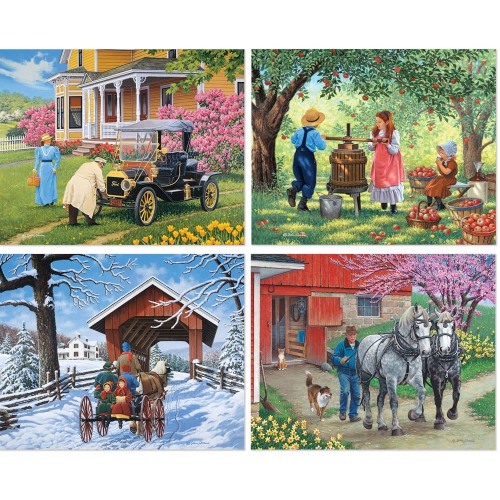 Bits and Pieces - 4-in-1 Multi-Pack - 1000 Piece Jigsaw Puzzles for Adults-Each Measures 20" x 27"-Days of