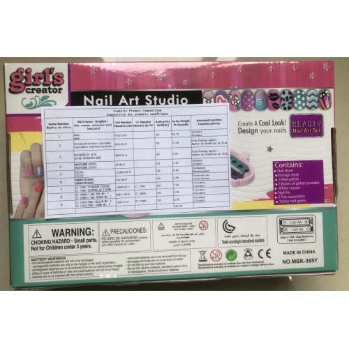 Nail Art Kit for Girls, Kids Nail Polish Play Set with Nail Dryer, Washable Make Up Sets for Girls, Nail Studio Decorati