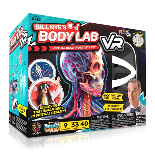 Abacus Brands Bill Nye's Science Squad: Body Lab VR - Virtual Reality Kids Science Kit, Book and Interactive Learning Ac
