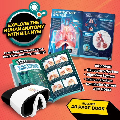 Abacus Brands Bill Nye's Science Squad: Body Lab VR - Virtual Reality Kids Science Kit, Book and Interactive Learning Ac