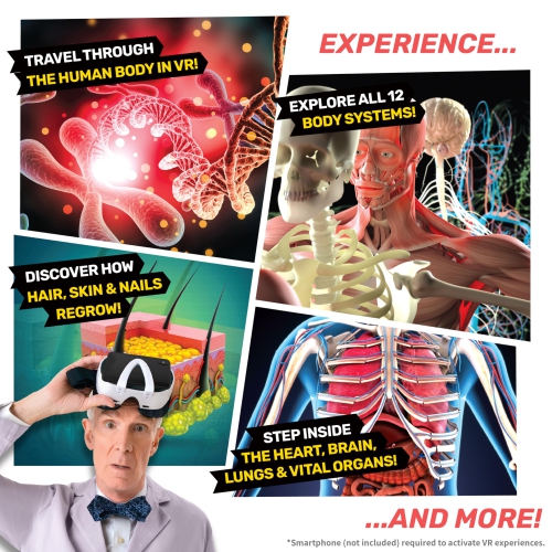 Abacus Brands Bill Nye's Science Squad: Body Lab VR - Virtual Reality Kids Science Kit, Book and Interactive Learning Ac
