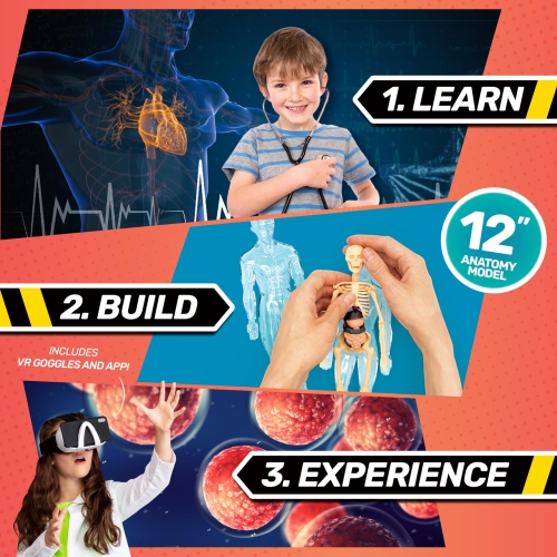 Abacus Brands Bill Nye's Science Squad: Body Lab VR - Virtual Reality Kids Science Kit, Book and Interactive Learning Ac