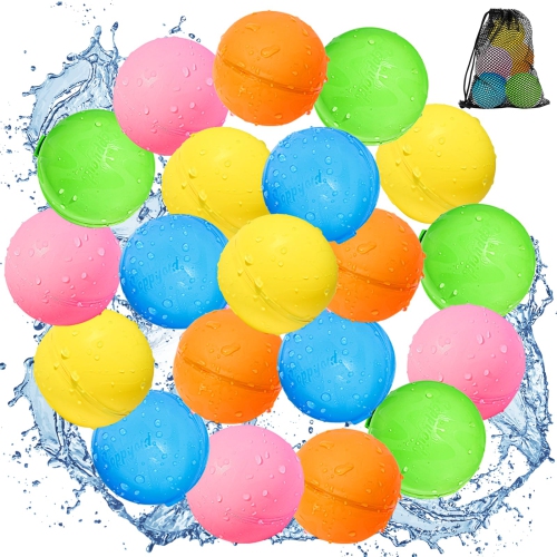 SMASIAGON  Reusable Magnetic Water Balloons Outdoor Toys: 20 Pack Refillable Water Bomb Quick Self-Sealing - Silicone Water Splash
