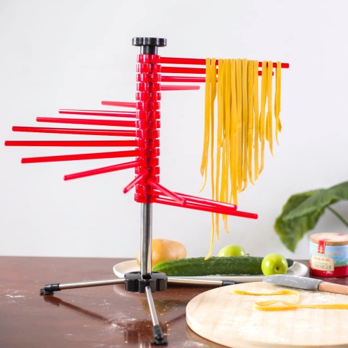 MILANGE Pasta Drying Rack Collapsible Pasta Dryer Rack Foldable Noodle Dryer Rack Stand with 16 Anti Slip Rods Holding u