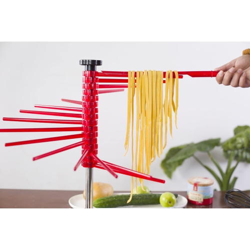 MILANGE Pasta Drying Rack Collapsible Pasta Dryer Rack Foldable Noodle Dryer Rack Stand with 16 Anti Slip Rods Holding u