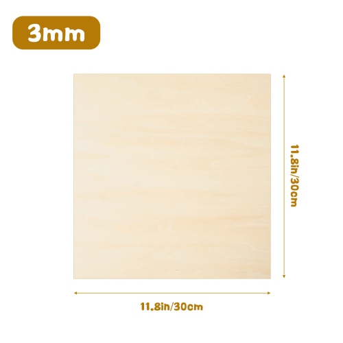24 Pieces Basswood Sheets, 12 x 12 x 1/8 Inches Thin Balsa Wood Sheets Square Unfinished Plywood for Crafts, Painting, H
