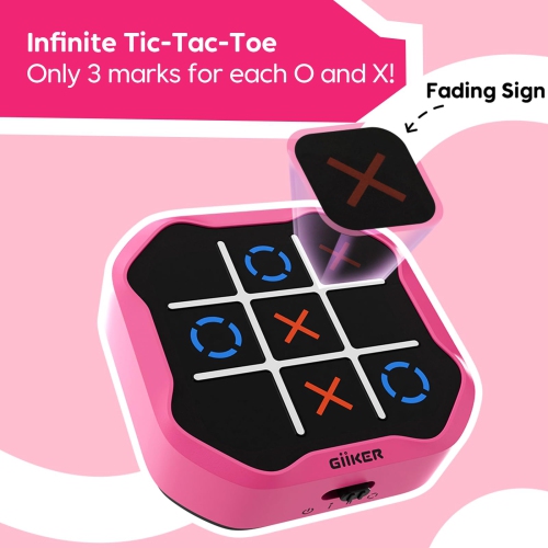 GiiKER Tic Tac Toe Bolt Game, Original 3-in-1 Handheld Puzzle Game Console, Portable Travel Games for Car Ride, Board Ga
