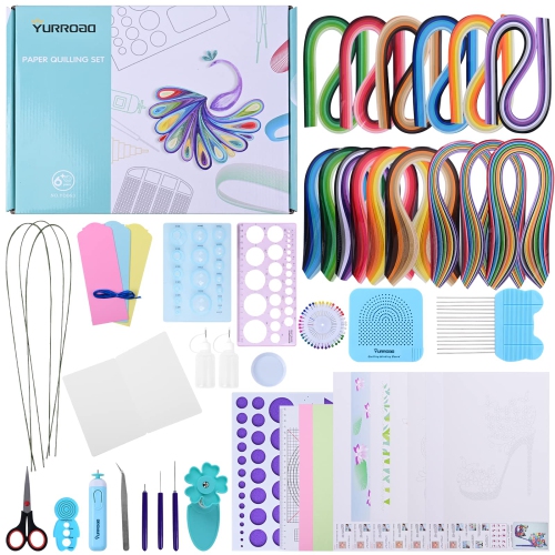 Quilling Kit with 1860 Paper Strips 39cm/54cm and Quilling Tools Like Quilling Pen Slotted Tool Paper Rolling Electric P