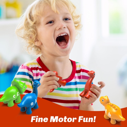 Learning Toys for 2 3 4 5 Year Old, 26PCS Dinosaur Alphabet Learning Toys with Uppercase and Lowercase,Preschool Activit