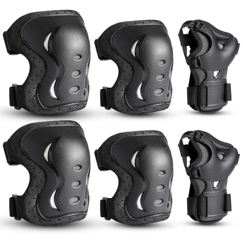 Knee Pads Elbow Pads with Wrist Guards Protective Gear Set for Kids Youth Adult Skateboard Sports Skateboarding Roller S