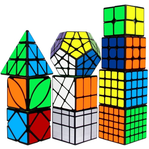 Speed Cube Set, Aitey Cube Bundle 2x2 3x3 4x4 5x5 Pyramid Megaminx Skew Mirror Ivy Windmill Sticker Magic Cube Collectio