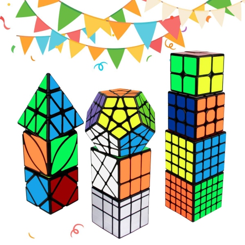 Speed Cube Set, Aitey Cube Bundle 2x2 3x3 4x4 5x5 Pyramid Megaminx Skew Mirror Ivy Windmill Sticker Magic Cube Collectio
