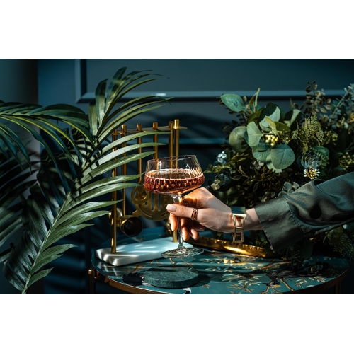 Verres Vintage Flamingo Belle Coupe pour cocktails et champagne | Collection de verres tropicaux Chic | Ensemble de 4 | 12 oz