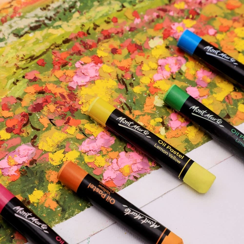 Huile Pastels Signature de Mont Marte, 120 pièces, 120 couleurs variées, ensemble pastel à l'huile vibrante, mélange et superposition parfaits