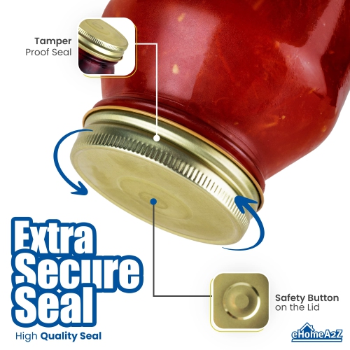 EHOMEA2Z Mason Jars 32 Oz With Lids Regular Mouth Preserving Spices,Storage,Meal Prep, Overnight Oats,Dry Food