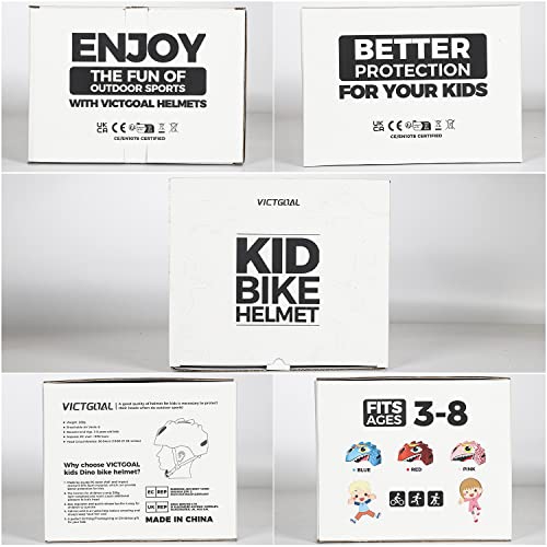 VICTGOAL Kids Bike Helmet for Boys Girls, Lightweight 3D Toddler Bike Helmet Age 3-8, Adjustable Infant Bicycle Helmet f