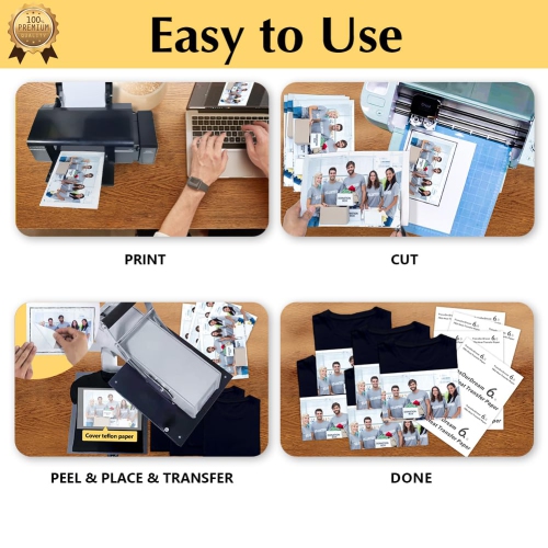 TransOurDream Iron on Heat Transfer Paper for Heat Press Printable HTV Heat Transfer Vinyl