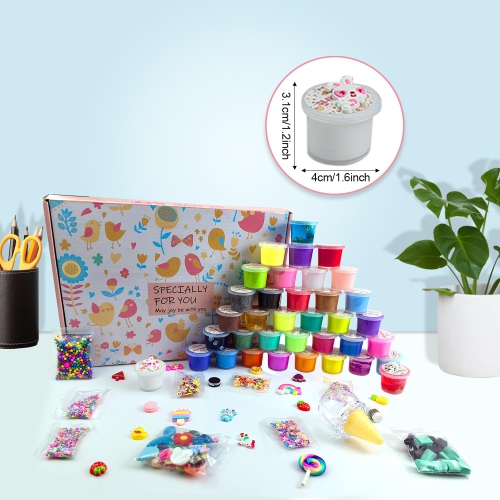 36 Pack Mini Cloud Slime Butter Slime Kit, Crystal Slime Peachybbies Slime for Kids, Party Favors Supplies Clear Slime K