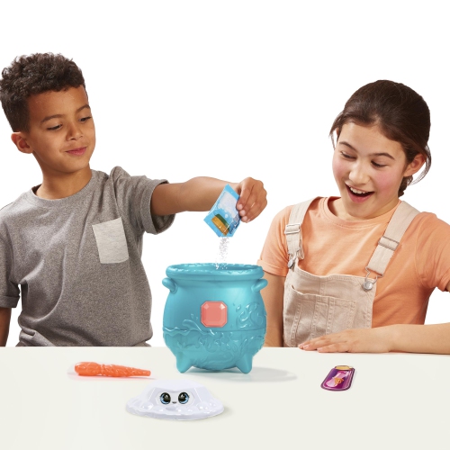 Magic Mixies Magical Gem Surprise Water Magic Cauldron - Reveal a Non-Electronic Mixie Plushie and Magic Ring with a pop