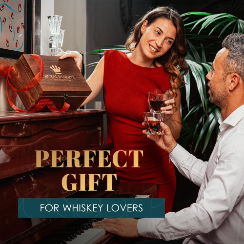 Ensemble de 2 verres à whisky avec pierres à whisky de Royal Reserve - Pinces et sous-verres