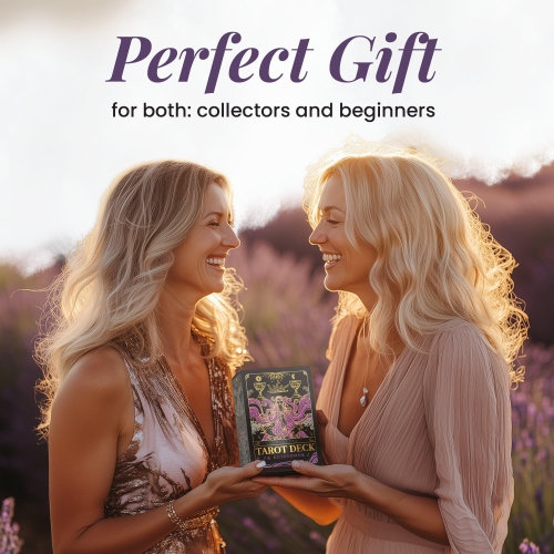 Cartes Tarot Calmoura Tridevia avec guide&nbsp;: Ensemble de 78 cartes Tarot et livret avec Affirmations dans une boîte de luxe - G