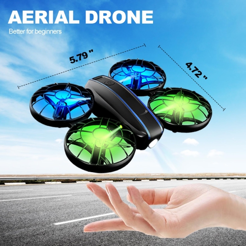 RC Drone for Kids and Beginner, Small RC Quadcopter with Lights and 3D Flip, Altitude Hold, Headless Mode, Propeller Ful